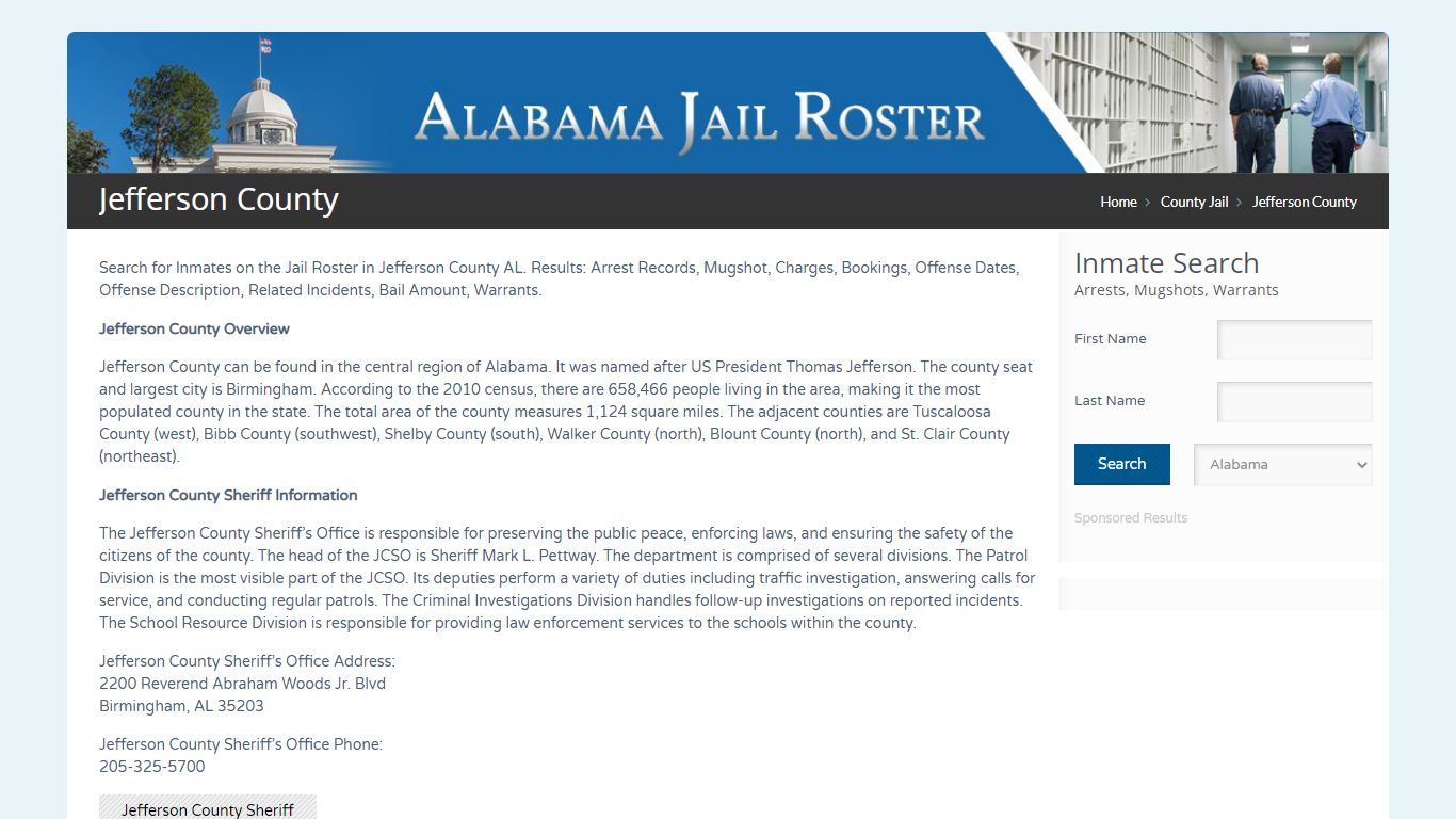 Jefferson County | Alabama Jail Inmate Search