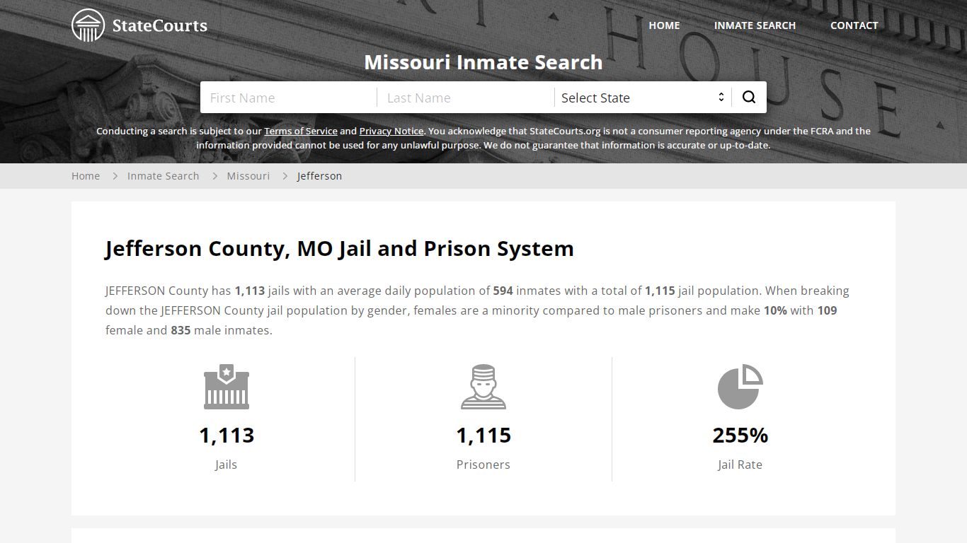 Jefferson County, MO Inmate Search - StateCourts